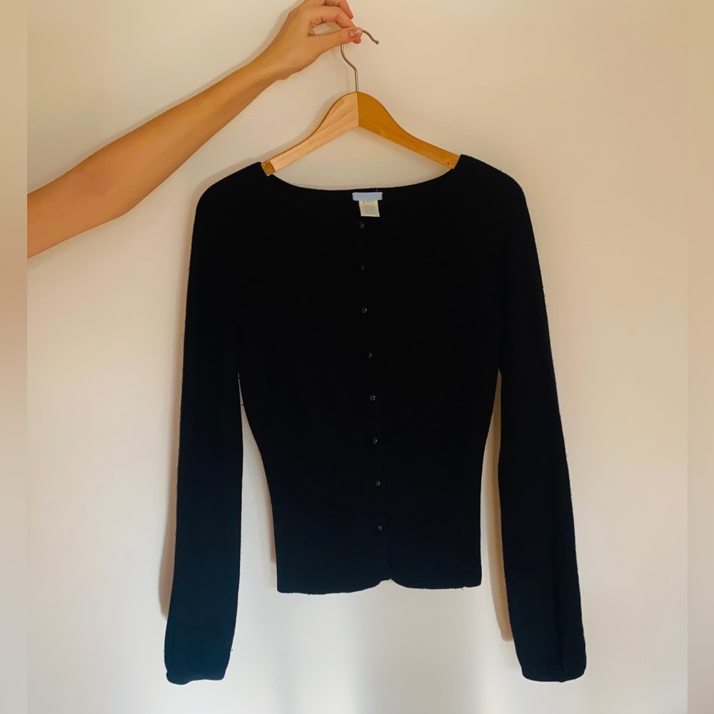 Black Cinched Waist Cardigan